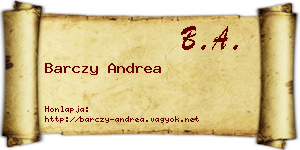 Barczy Andrea névjegykártya