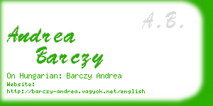 andrea barczy business card